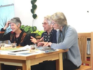 Phyllis, Hilda, & Lynn at the Corrales library